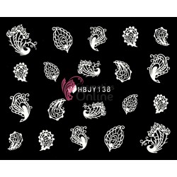 Stickere 3D pentru unghii cod HBJY138 - Pene Albe